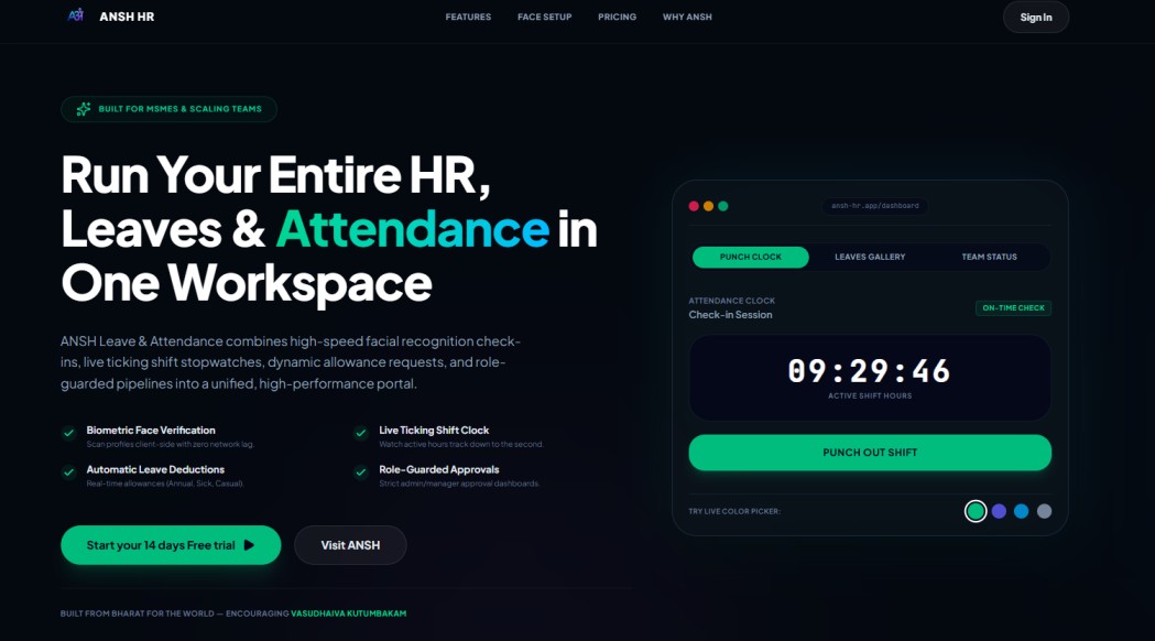 Ansh HR business app screenshot by ANSH Apps